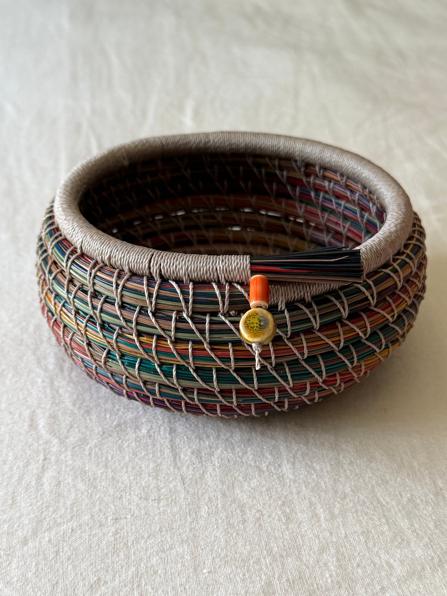 Pine Needle Basket - Lotus Flower