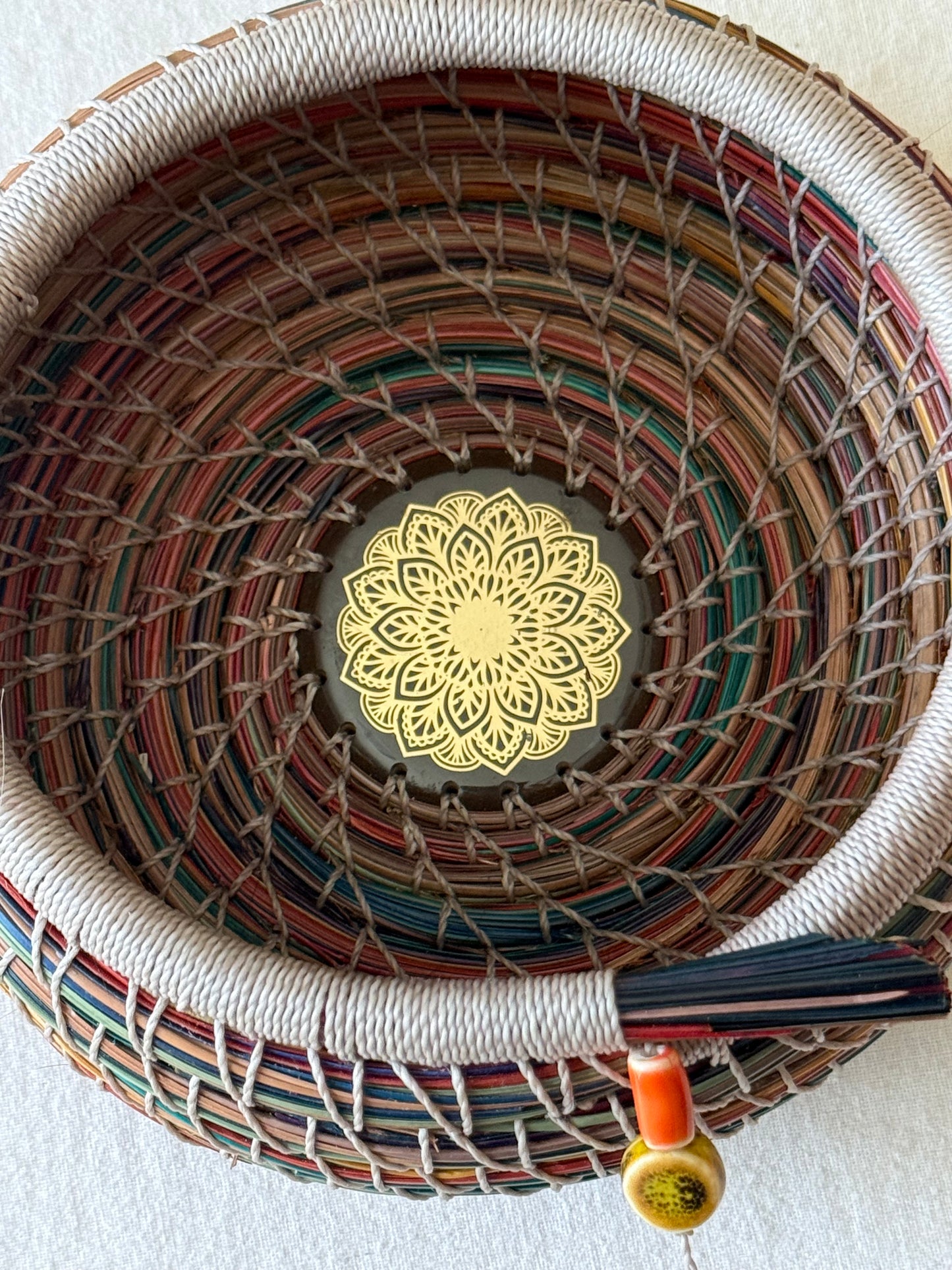 Pine Needle Basket - Lotus Flower